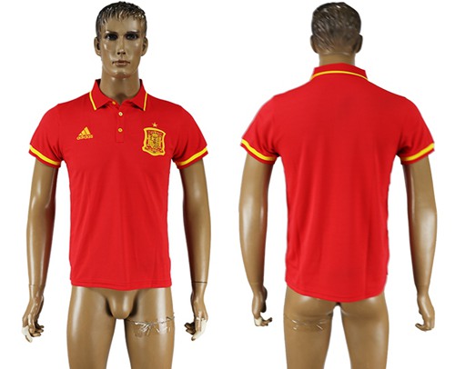 Spain Blank Red Soccer Country Polo
